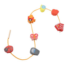 Lacing Farm Toy Pine Wooden Beads for Kids