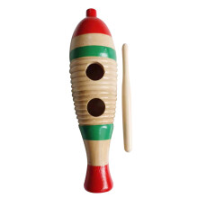 Latin Percussion Fish Shaped Guiro Wooden Musical Instrument for Kids Colourful