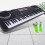 61-key Kids Piano Keyboard Plastic Power Supply 12