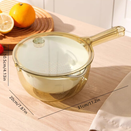 (yellow) Rice & Veggie Strainer Basket - 2-Layer 1