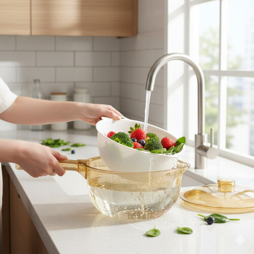 (yellow) Rice & Veggie Strainer Basket - 2-Layer 2