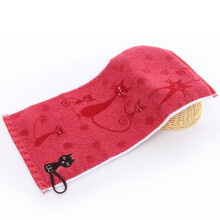 (Wine Red) Cotton Cat Towel for Kids, Face & Sports Washcloth