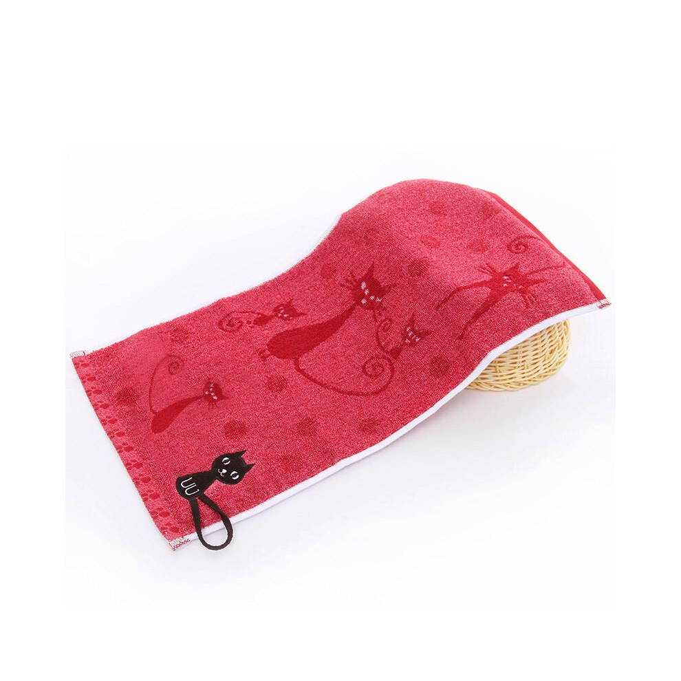 Dachuang Beauty (Wine Red) Cotton Cat Towel For Kids, Face & Sports Washcloth