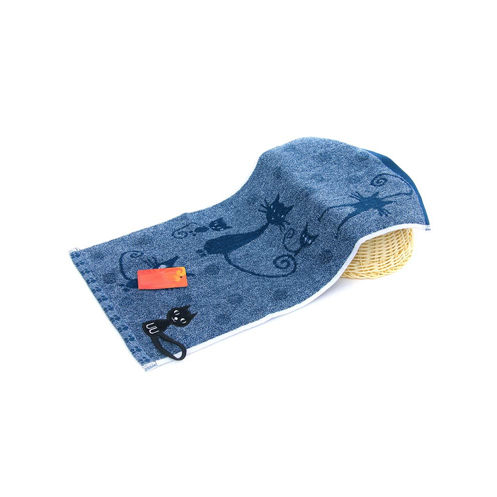 Dachuang Beauty (Dark Blue) Cotton Cat Towel For Kids, Face & Sports Washcloth