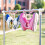 (Pink) Space-Saving 2PCS Vertical Shoe Rack 2