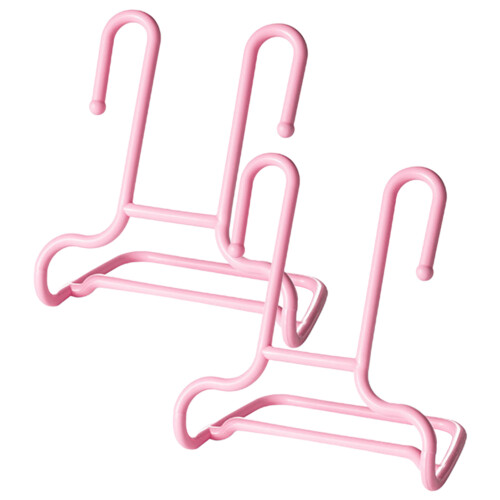 (Pink) Space-Saving 2PCS Vertical Shoe Rack