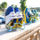 (Blue) Space-Saving 2PCS Vertical Shoe Rack 3