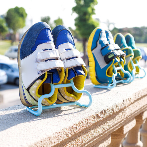 (Blue) Space-Saving 2PCS Vertical Shoe Rack 2