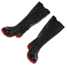 Herren Wasserdichte hohe Gummistiefel Schwarz mit rotem Laufsohlen, Größe 41, Atmungsaktiv & Rutschfest