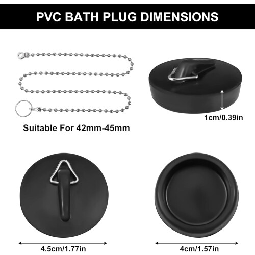 2pcs Sink Drain Stopper Plug Chain Universal 2