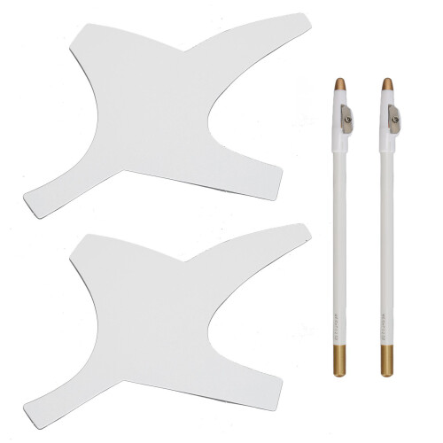 2 Set Beard Shaping & Mustache Stencil Kit for Men - White ABS 1