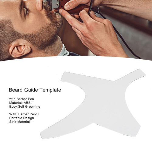 2 Set Beard Shaping & Mustache Stencil Kit for Men - White ABS 2