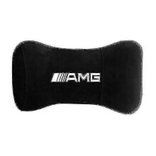 (AMG negro) Suitable For Amg Mercedes-benz Memory Foam Headrest Pillow Car Headrest Neck Pillow Car Cervical Vertebra Pillow Seat Sleep Pillow