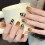 (Autumn) 10Pcs Gold Checkerboard Press On Nails 8