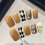 (Autumn) 10Pcs Gold Checkerboard Press On Nails 7