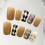 (Autumn) 10Pcs Gold Checkerboard Press On Nails 8