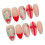 (XS) Christmas Red Almond Press On Nails 5