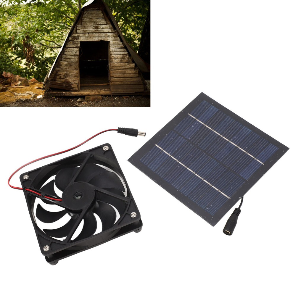 50W Solar Panel Fan Kit For Greenhouse, Shed & Chicken Coop Ventilation 4651388128853