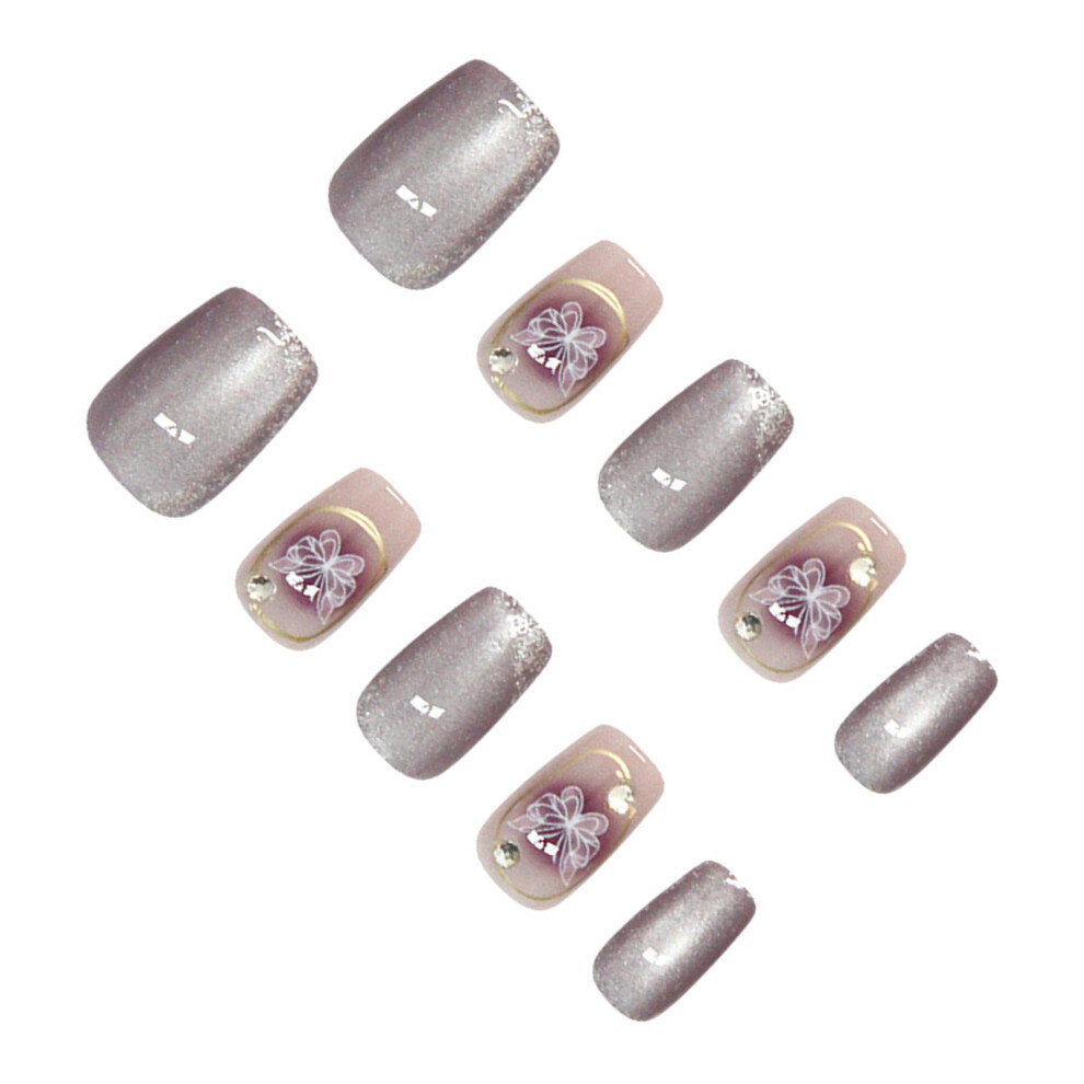 Dachuang Beauty Mauve (M) \" Cat Eye Resin Nails - Odorless & Comfortable\"
