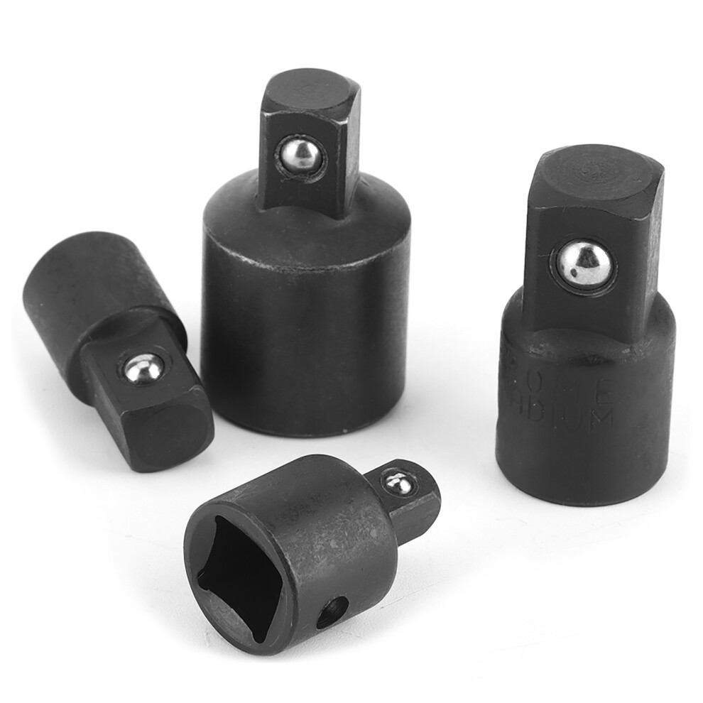 Electric Wrench Sleeve Adapters 1/4In 3/8In 1/2In Chrome Vanadium Steel Black 7891392470150