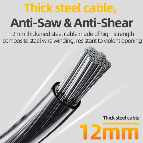 Bicycle Lock 90/120/150cm 5-Digit Resettable Black 1