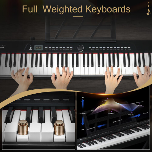 88 Key Semi-Weighted Keyboard MIDI Bluetooth Digital Piano Beginner Set 1