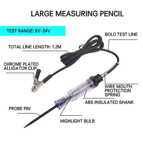 (Large Black) Car Voltage Test Pen - Durable Circuit Detector