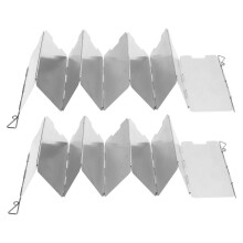 2Pcs Stainless Steel Foldable Outdoor Stove Windscreens for Camping, Portable