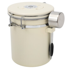 Airtight 1.8L White Stainless Steel Coffee Canister with Scoop