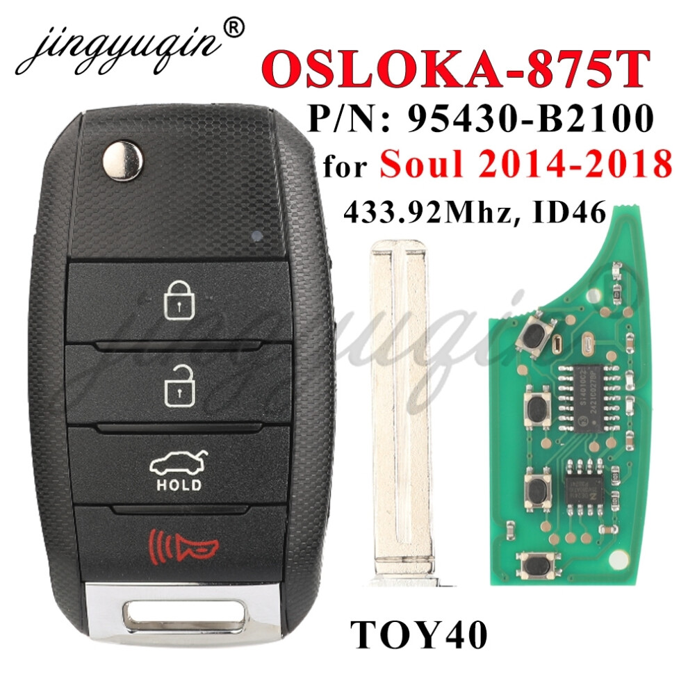 For Kia Soul 2014 2015 2016 2017 2018 2019 Remote Car Key Fob 433Mhz Id46 Osloka-875T(Ps) 95430-B2100 Control Oka-No34 6935161682397