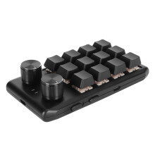 Mini Custom 12-Key Mechanical Macro Keypad with 2 Knobs, Wireless BT