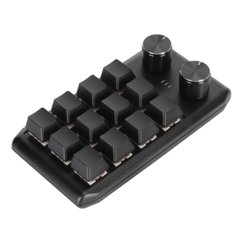 Mini Custom 12-Key Mechanical Macro Keypad with 2 Knobs, Wireless BT 1