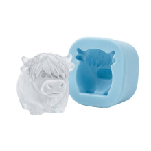 (B) Mini Highland Cow Silicone Mold Easter Ice Cube Chocolate Candy Aromatherapy Wax Handmade Soap Mould