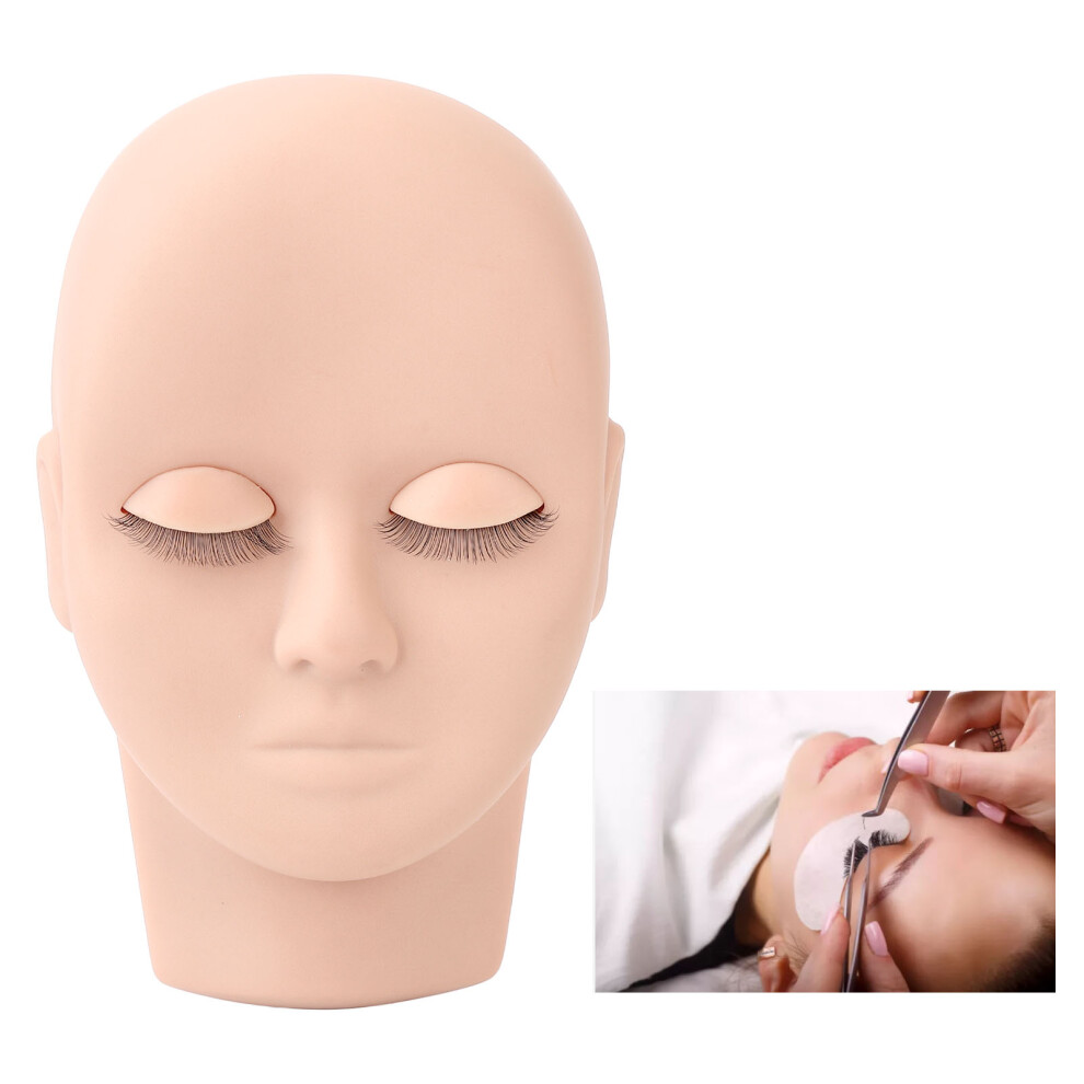 Pink Eyelash Mannequin Head with Double Layer for Lash Practice & Display