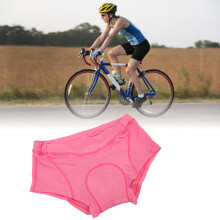 Women's Pink Cycling Underwear, Breathable Mesh, Silicone Padding, M