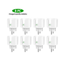 (8pcs)Tuya WiFi Smart Plug 16A/20A EU Smart Socket with Power Monitoring Timing Function Voice Control Via Alexa Google Home Yandex