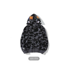 (4, XL) (M, 4) BAPE Shark Head Ape Head Zipper Top Color Complete Sweater 3D Sweater Zipper Hoodie3