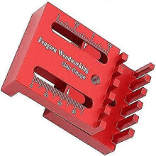 Wooden Tenon Ruler Depth Gauge Sawtooth Ruler Woodworking Measuring Tool Red