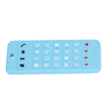 Himmelblauer Baby Sil Silikon Beißring Mobiltelefonform Weiches Sensory-Kauspielzeug