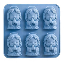 Silicone Ice Tray Mini Prayer Figure Ice Mold Easy Release Fun Shaped Tray for Whiskey Cocktails Novelty Gift