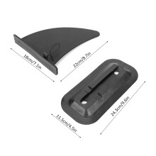 PVC-Surfbrettflossen-Set, Größe 4, Schwarz, 22x18cm/24,3x11,5cm