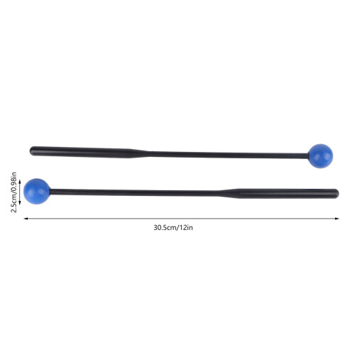 mazzuole per percussioni 2 pezzi, elastico nero, testa blu, per xilofono, campanella, marimba 1