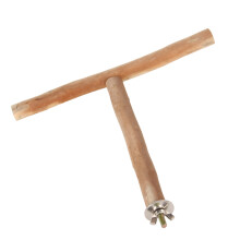 Bird Cage T Shaped Wooden Perch - Chewing & Exercise Stand for Parrot 30cm
