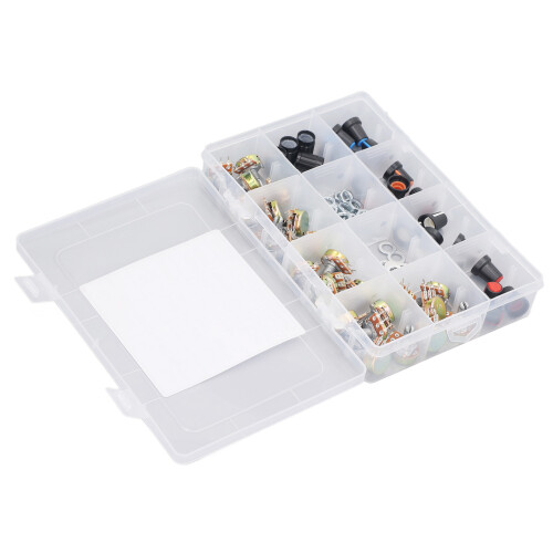 75Pcs Assorted Linear Potentiometer Kit with Knobs, Nuts & Washers