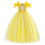 (120cm) Robe dorée Belle de La Belle et la Bête pour fille 1