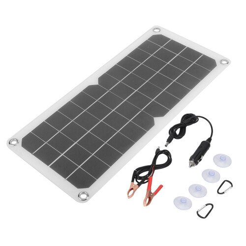 10W 18V Car Solar Panel with Dual USB & 12V Battery Charging 1