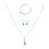 Blue Alloy 3pc Necklace Pendant Earrings Bracelet 14