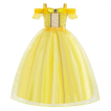 (110cm) Costume da bambina di Belle de La Bella e la Bestia con l'abito dorato.