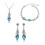Blue Alloy 3pc Necklace Pendant Earrings Bracelet 5