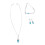 Blue Alloy 3pc Necklace Pendant Earrings Bracelet 11